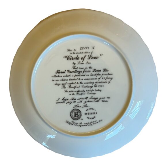 Vintage 1994 Circle of Love Lena Liu collector plate 7.5", number 13397 - Picture 3 of 4